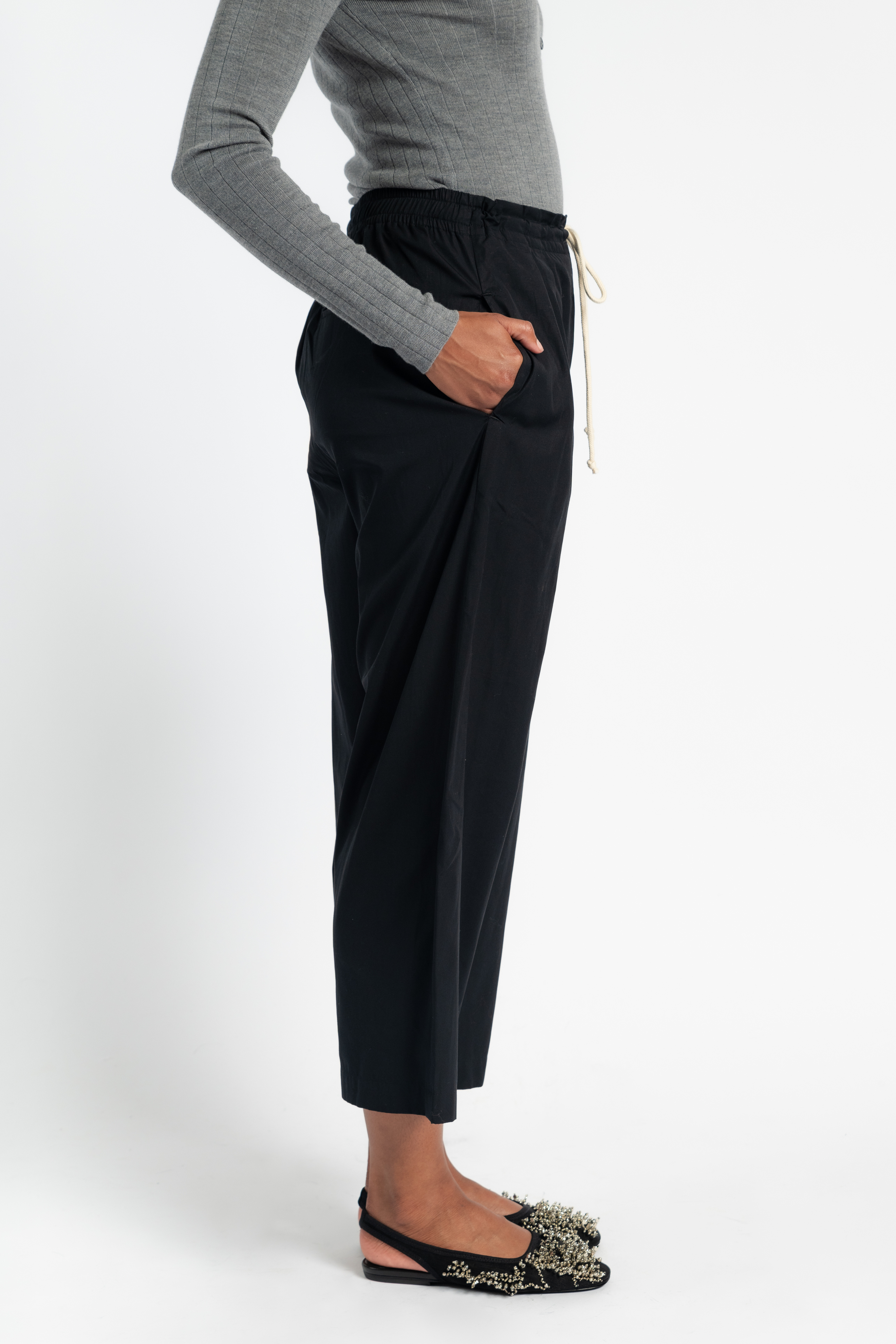 Drawstring Pleat Front Pant